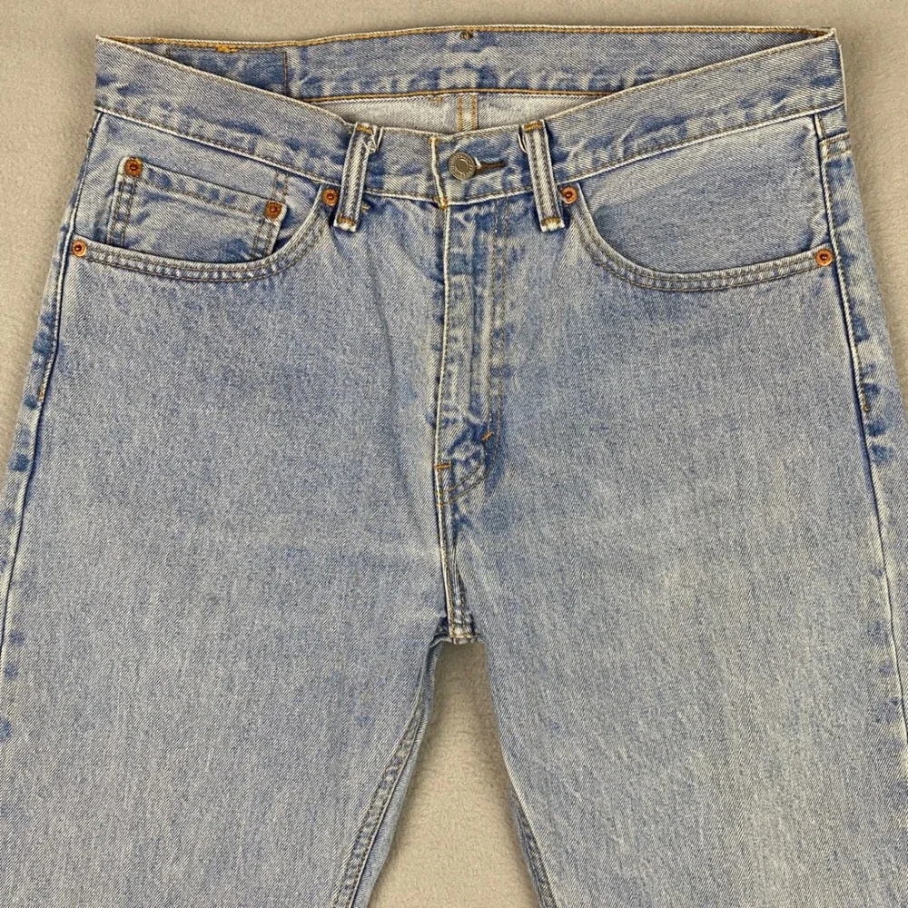 Levis 505 Regular Fit Straight Leg Light Wash Blue Mens Jeans Size‎ 34